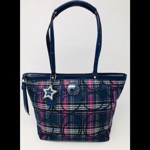 Coach Signature Tartan with Patent Leather Trim
